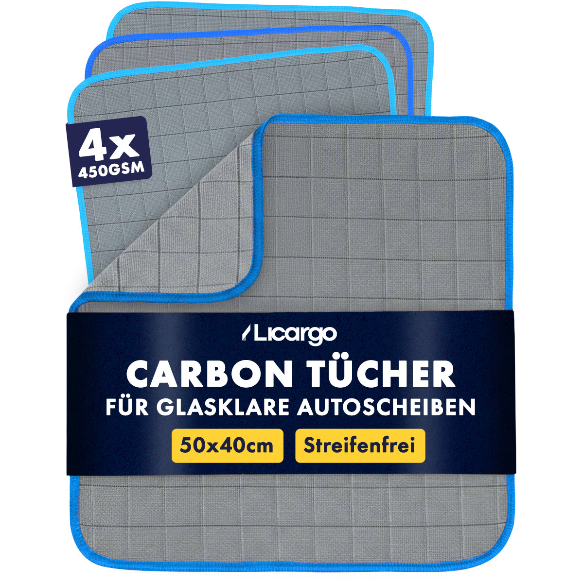 Glasklare Autoscheiben=>Unsere Carbon-Mikrofasertücher liefern eine streifenfreie Reinigung und hinterlassen Deine Autoscheiben glasklar – selbst bei hartnäckigem Schmutz.