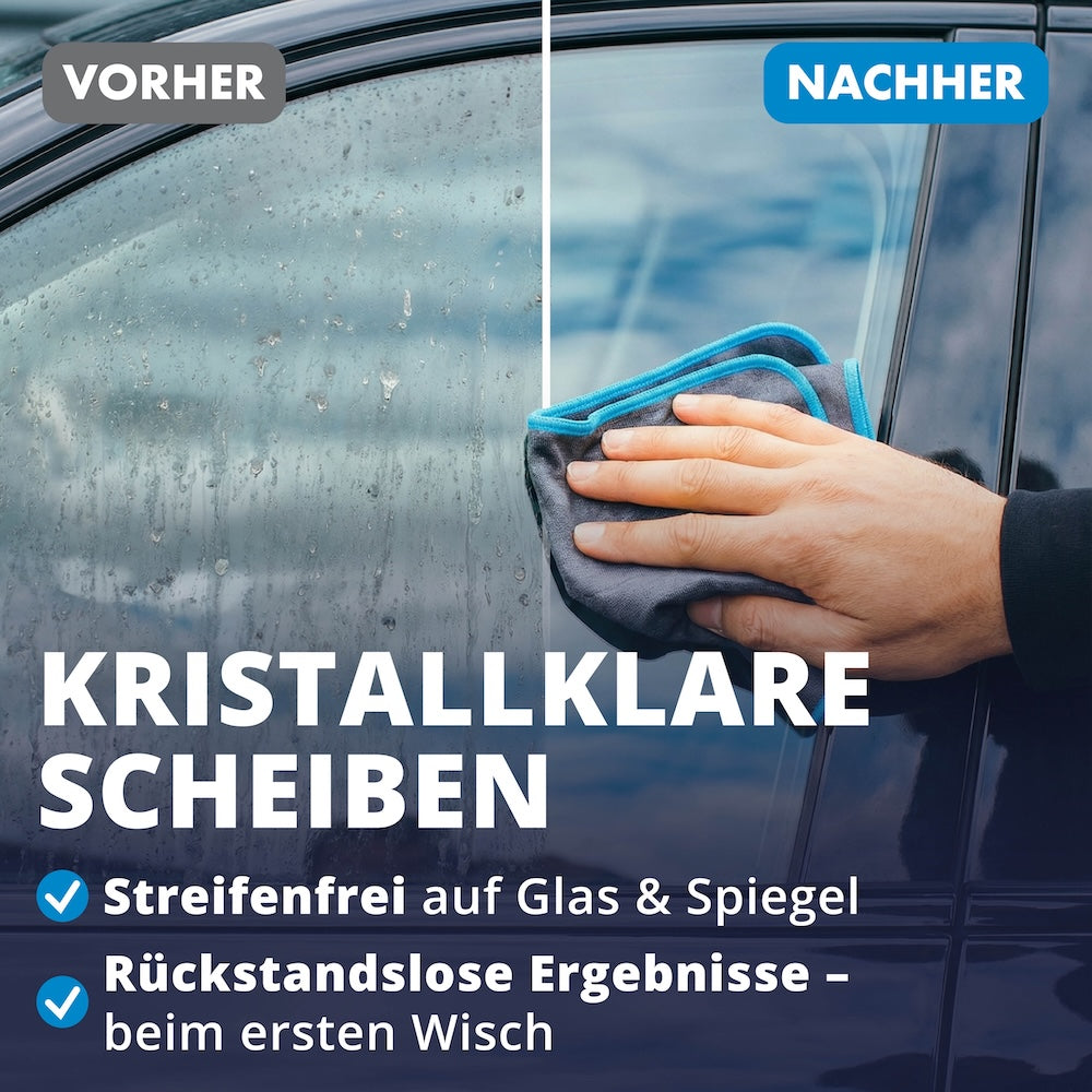 Sichtbar besser – Wisch für Wisch=>Das Carbontuch entfernt Schmutzfilme zuverlässig und sorgt für ein streifenarmes Finish auf Glas & Spiegel. Der Vorher-Nachher-Effekt spricht für sich.