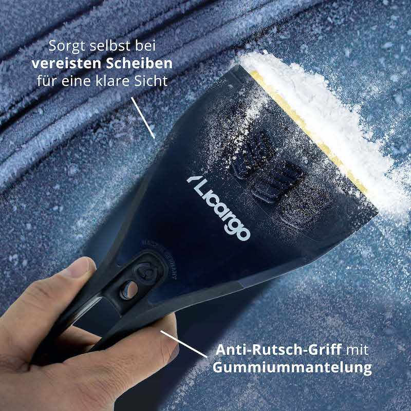 Besonders stabiles Design=>Unser Eiskratzer mit Messingklinge wird in Deutschland hergestellt und besteht aus 100% recyceltem Material.