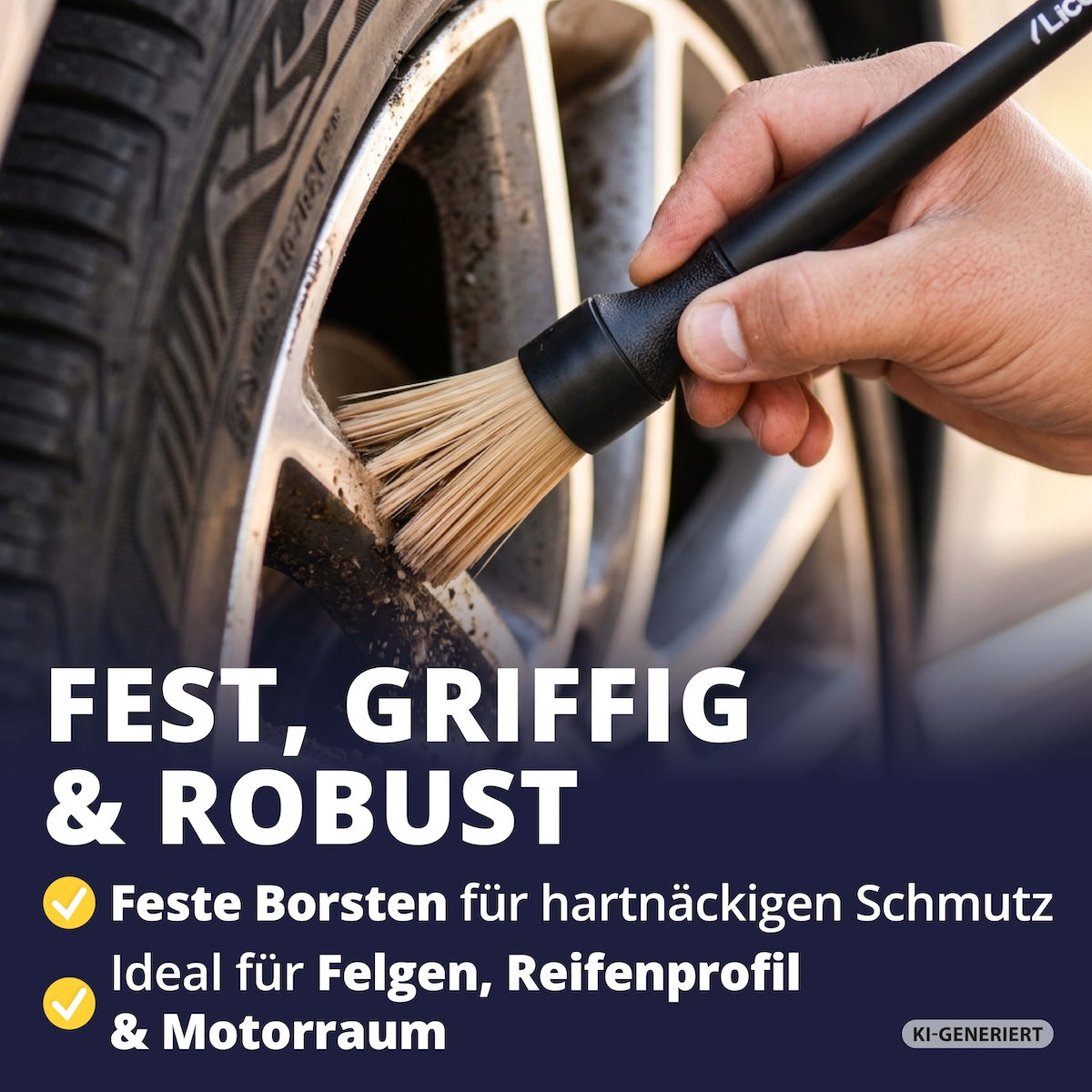 Sanft zu jedem Detail=>Mit dem Detailing-Pinsel erreichst Du mühelos Lüftungsschlitze, Fugen und Zierleisten und befreist Deinen Innenraum gründlich von Staub und Krümeln.