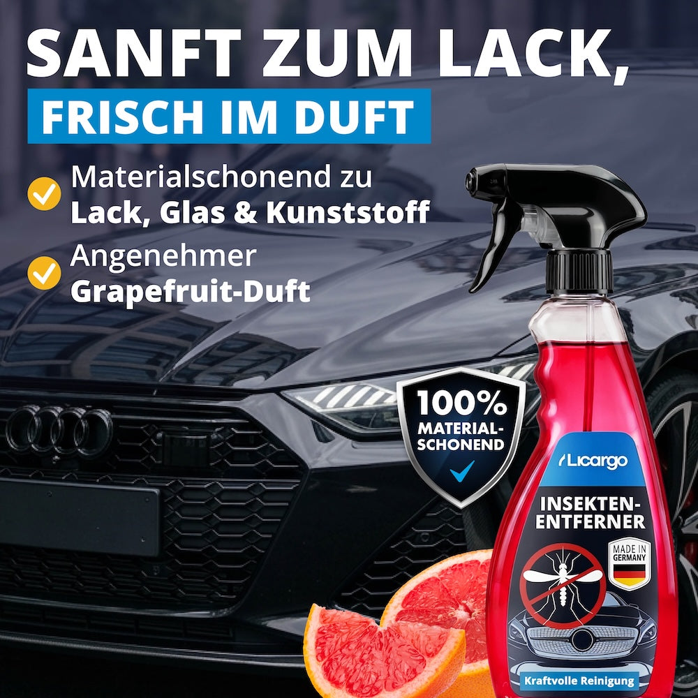 Schonende Formel=>Reinigt kraftvoll und behandelt dabei Lack, Glas und Kunststoff besonders sanft. Der frische Grapefruit-Duft macht die Anwendung angenehm.