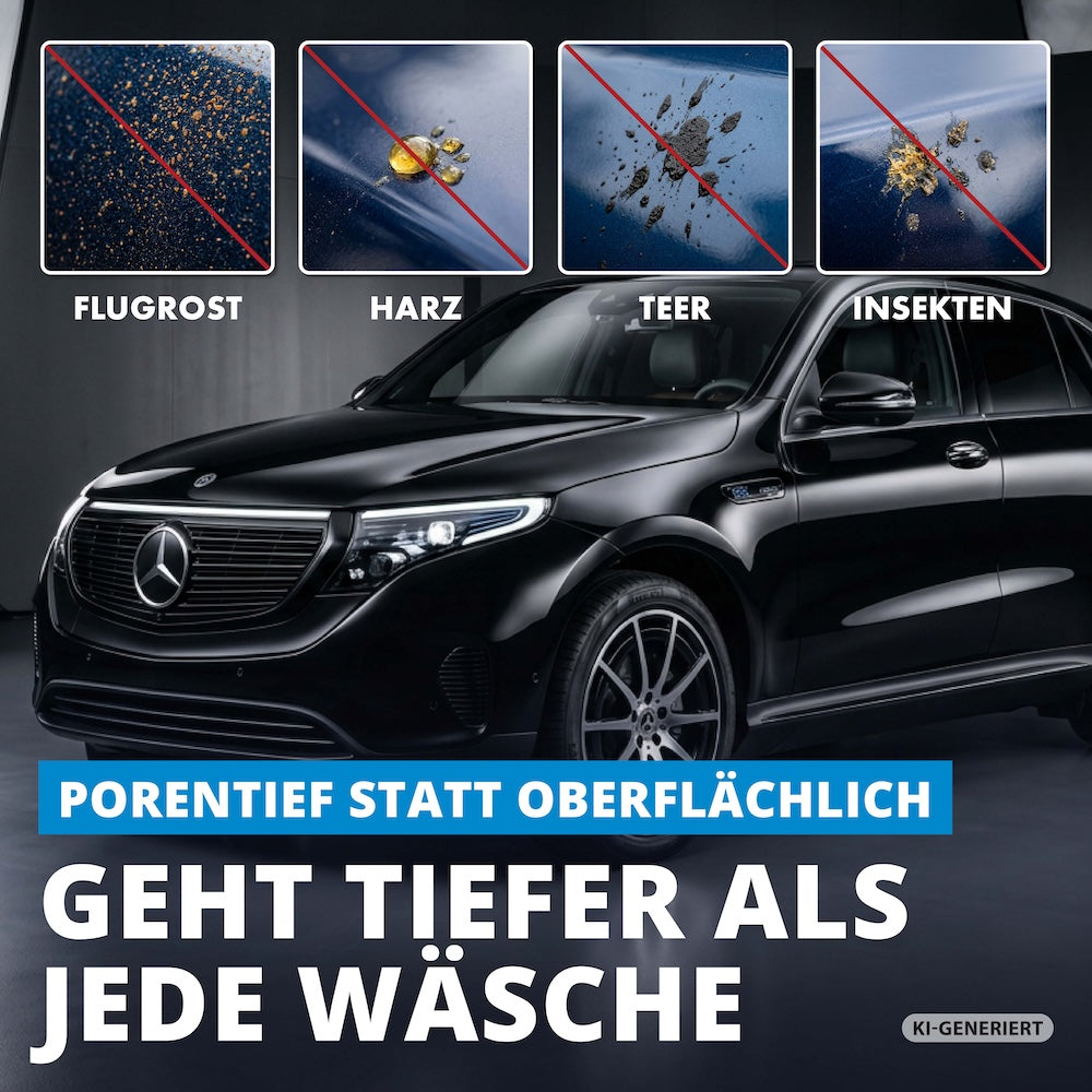 Sauber bis in jedes Detail=>Löst Flugrost, Harz, Teer und Insektenreste aus dem Lack. Reinigt dort, wo normale Autowäsche an ihre Grenzen kommt.