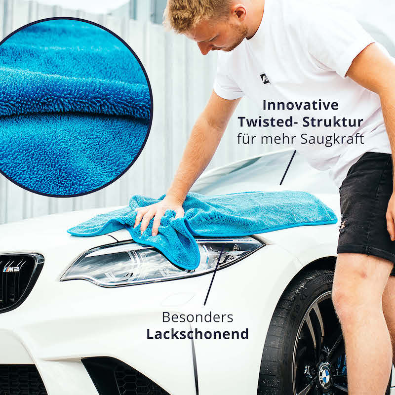Innovative Struktur=>Dank der innovativen Struktur der Mikrofasern und 550GSM erreicht unser Trockentuch eine Saugkraft von mehr als 1,5 Litern.