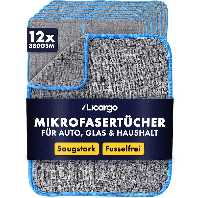 Das Allround-Talent für Dein Auto=>Unsere Allround Mikrofasertücher mit 380GSM sind der Nummer-1-Tipp für alle Autoliebhaber: Sie reinigen mühelos alle Oberflächen im Innen- & Außenbereich, und das ganz ohne Schlieren und Kratzer.