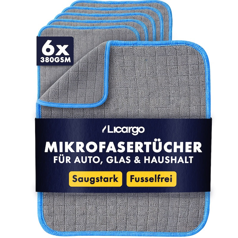 Das Allround-Talent für Dein Auto=>Unsere Allround Mikrofasertücher mit 380GSM sind der Nummer-1-Tipp für alle Autoliebhaber: Sie reinigen mühelos alle Oberflächen im Innen- & Außenbereich, und das ganz ohne Schlieren und Kratzer.
