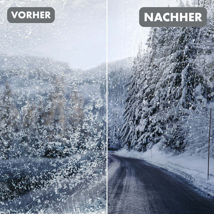 Vorher-Nachher-Effekt=>Der Vorher-Nachher-Effekt ist beeindruckend – Du wirst den Unterschied sofort bemerken. Kein Eiskratzen mehr, keine verschmierten Scheiben, nur klare Sicht und maximale Sicherheit!