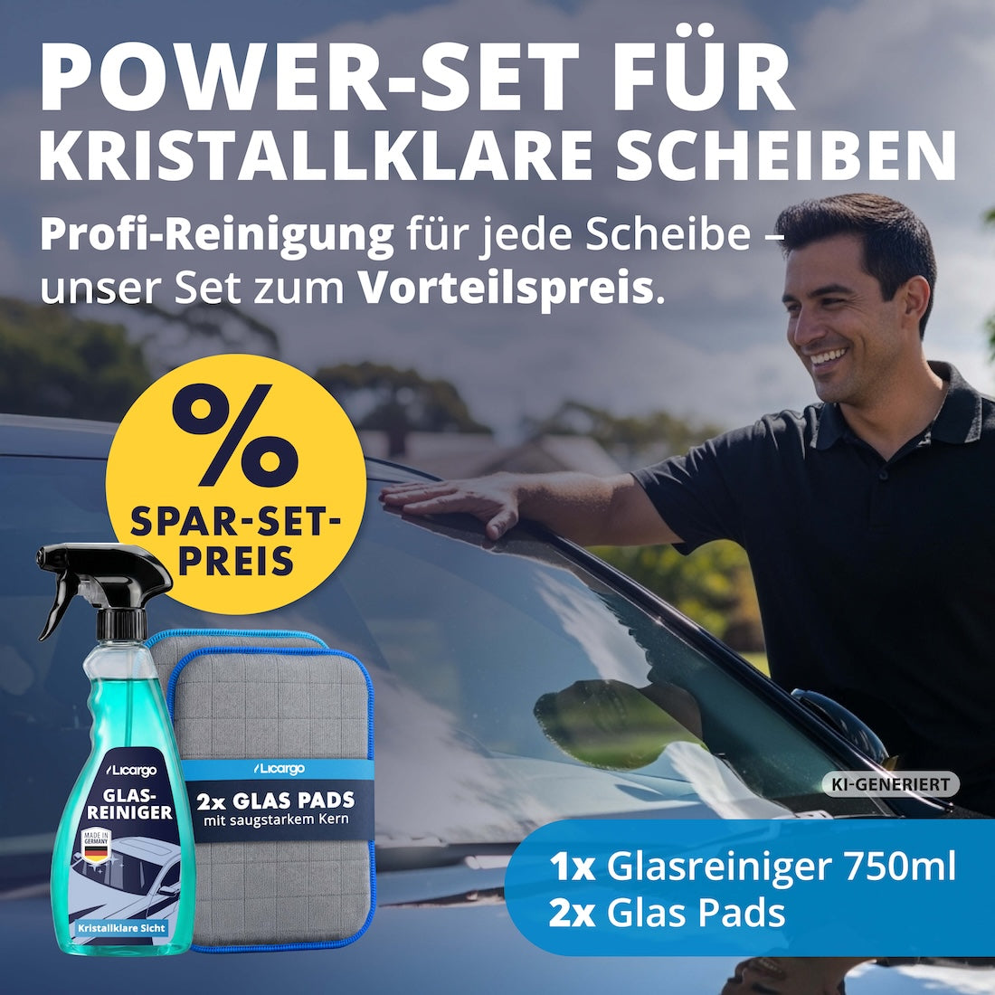 Scheiben-Pflege in Perfektion=>Reinigung auf neuem Level: Zwei Carbon-Pads plus unser innovativer Glasreiniger – perfekt füreinander entwickelt und jetzt zum unschlagbaren Sparset-Preis.