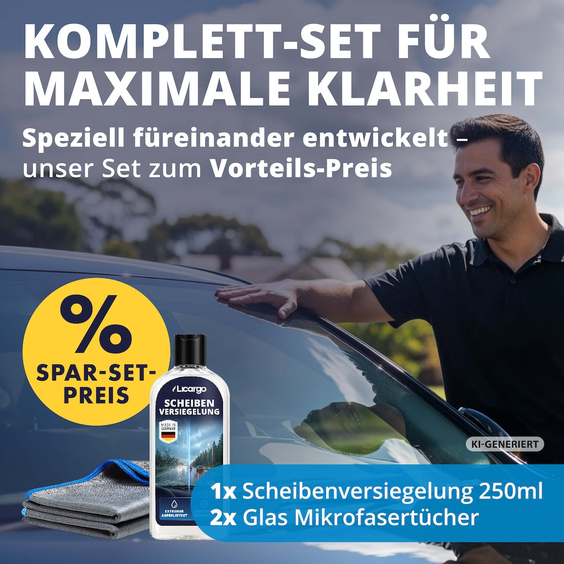 Einfach & effektiv=>Scheibenversiegelung und Glas-Mikrofasertücher – das perfekte Duo für versiegelte Scheiben, maximale Klarheit und unfassbare Ergebnisse in Rekordzeit.