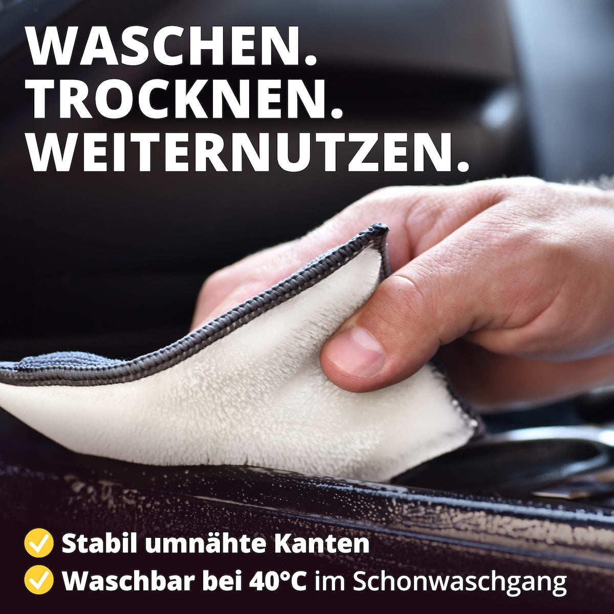 Einmal kaufen, lange nutzen=>Nach dem Einsatz einfach auswaschen und trocknen lassen – die stabil umnähten Kanten sind auf den wiederholten Gebrauch ausgelegt. So ersetzt ein Set viele Einweg-Tücher.