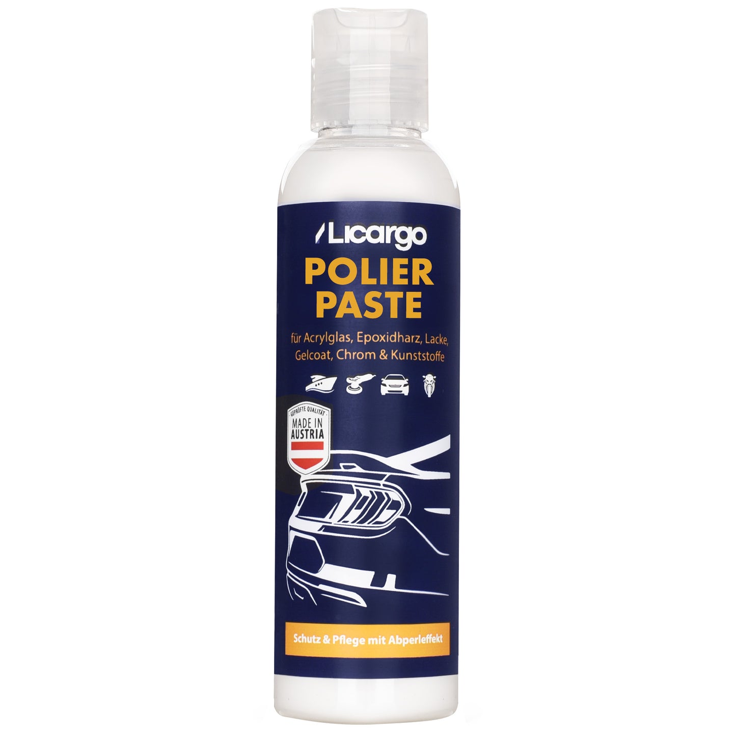 Universal Polierpaste=>Unsere Universal-Polierpaste überzeugt durch ihre vielseitige Anwendbarkeit. Ob im Bereich Auto, Motorrad, Boot oder Fahrrad, sie liefert stets erstklassige Ergebnisse.