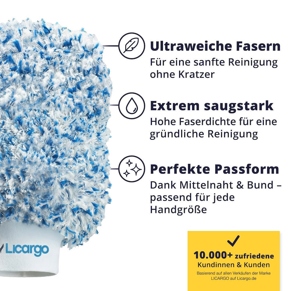 Perfekter Halt beim Waschen=>Dank der innovativen Mittelnaht sitzt dieser Handschuh wie angegossen. Die extrem dichte Faserstruktur nimmt maximal viel Wasser auf für eine effiziente, spielend leichte Handwäsche.