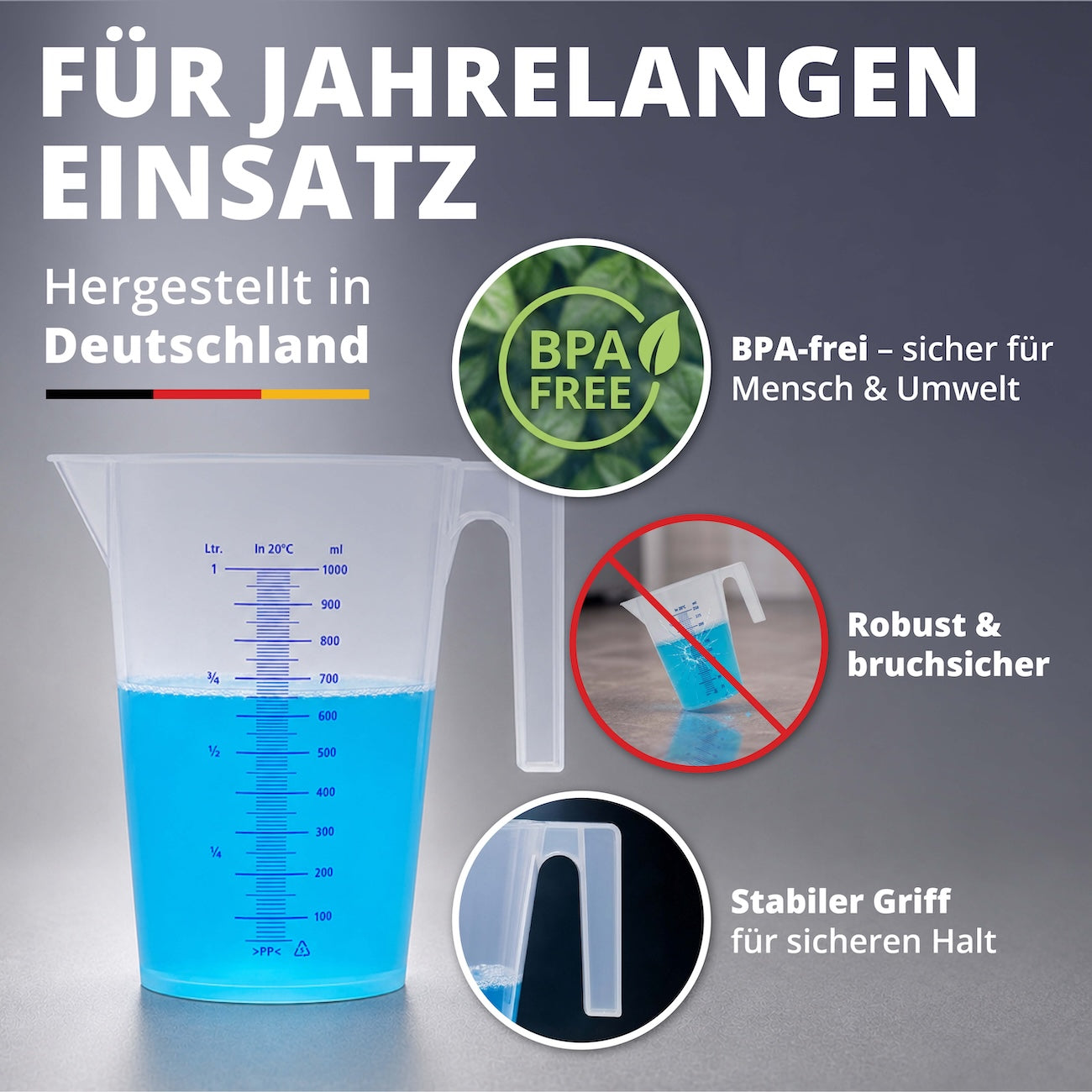 Langlebig gefertigt=>Robuster Kunststoff, BPA-freies Material und eine stabile Verarbeitung sorgen für eine lange Lebensdauer. Entwickelt für den täglichen Einsatz in Haushalt und Fahrzeugpflege.