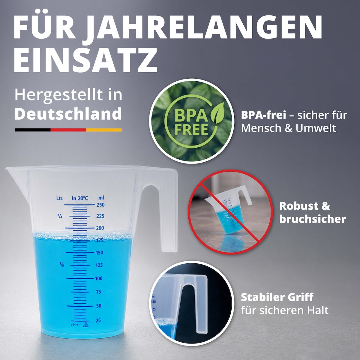 Langlebig gefertigt=>Robuster Kunststoff, BPA-freies Material und eine stabile Verarbeitung sorgen für eine lange Lebensdauer. Entwickelt für den täglichen Einsatz in Haushalt und Fahrzeugpflege.